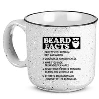 Funny Beard Facts Protects Ageing Makes Manly Bearded Dad 15oz Campfire Ceramic Mug