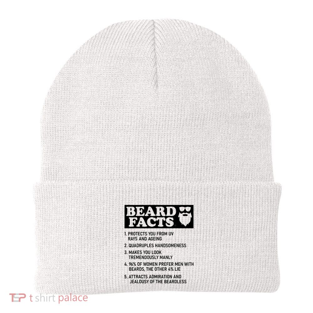 Funny Beard Facts Protects Ageing Makes Manly Bearded Dad Beanie