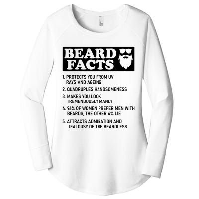 Funny Beard Facts Protects Ageing Makes Manly Bearded Dad Women's Perfect Tri Tunic Long Sleeve Shirt