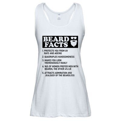 Funny Beard Facts Protects Ageing Makes Manly Bearded Dad Ladies Essential Flowy Tank