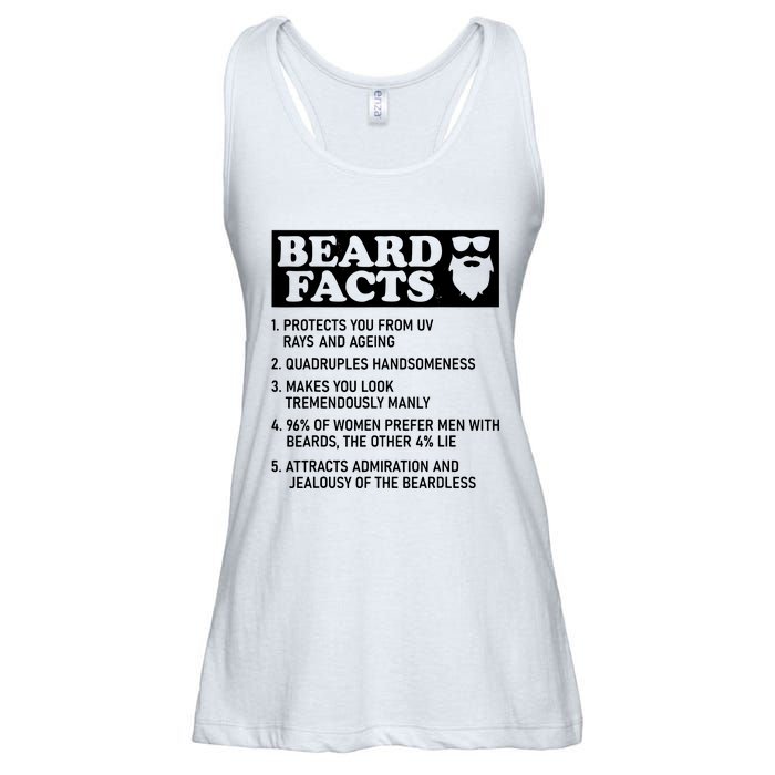 Funny Beard Facts Protects Ageing Makes Manly Bearded Dad Ladies Essential Flowy Tank