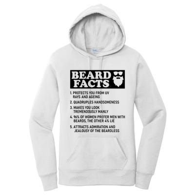 Funny Beard Facts Protects Ageing Makes Manly Bearded Dad Women's Pullover Hoodie