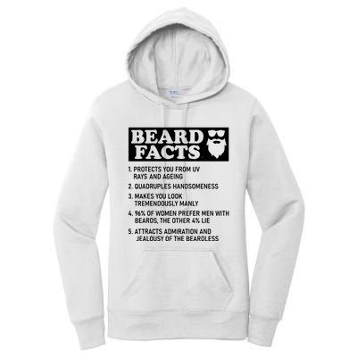 Funny Beard Facts Protects Ageing Makes Manly Bearded Dad Women's Pullover Hoodie