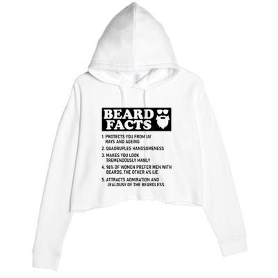 Funny Beard Facts Protects Ageing Makes Manly Bearded Dad Crop Fleece Hoodie