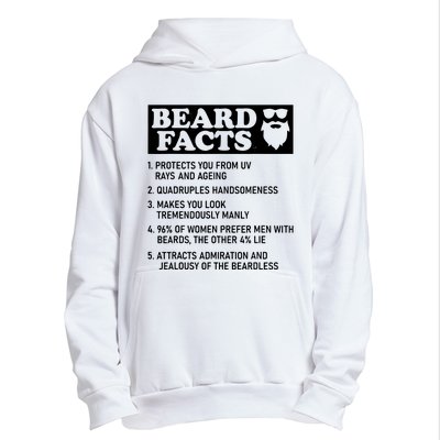 Funny Beard Facts Protects Ageing Makes Manly Bearded Dad Urban Pullover Hoodie