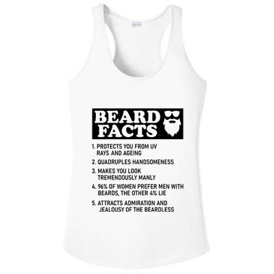Funny Beard Facts Protects Ageing Makes Manly Bearded Dad Ladies PosiCharge Competitor Racerback Tank
