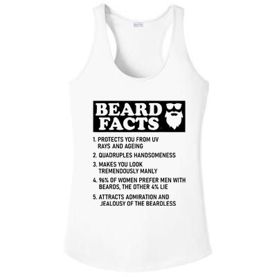 Funny Beard Facts Protects Ageing Makes Manly Bearded Dad Ladies PosiCharge Competitor Racerback Tank