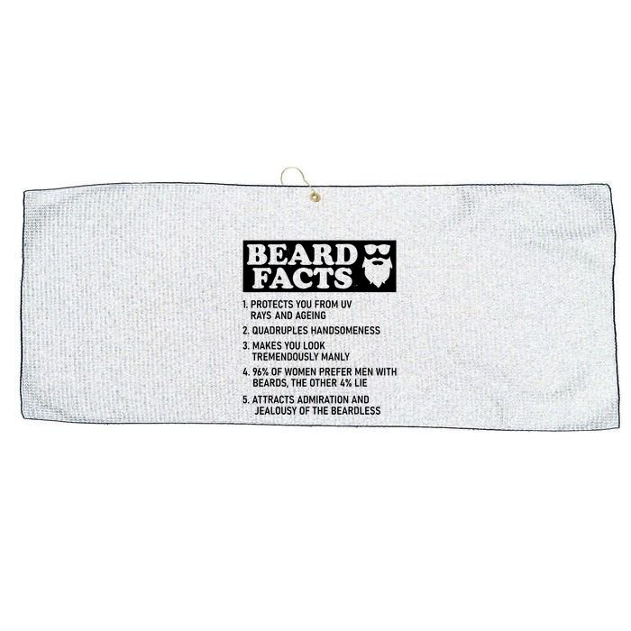 Funny Beard Facts Protects Ageing Makes Manly Bearded Dad Large Microfiber Waffle Golf Towel