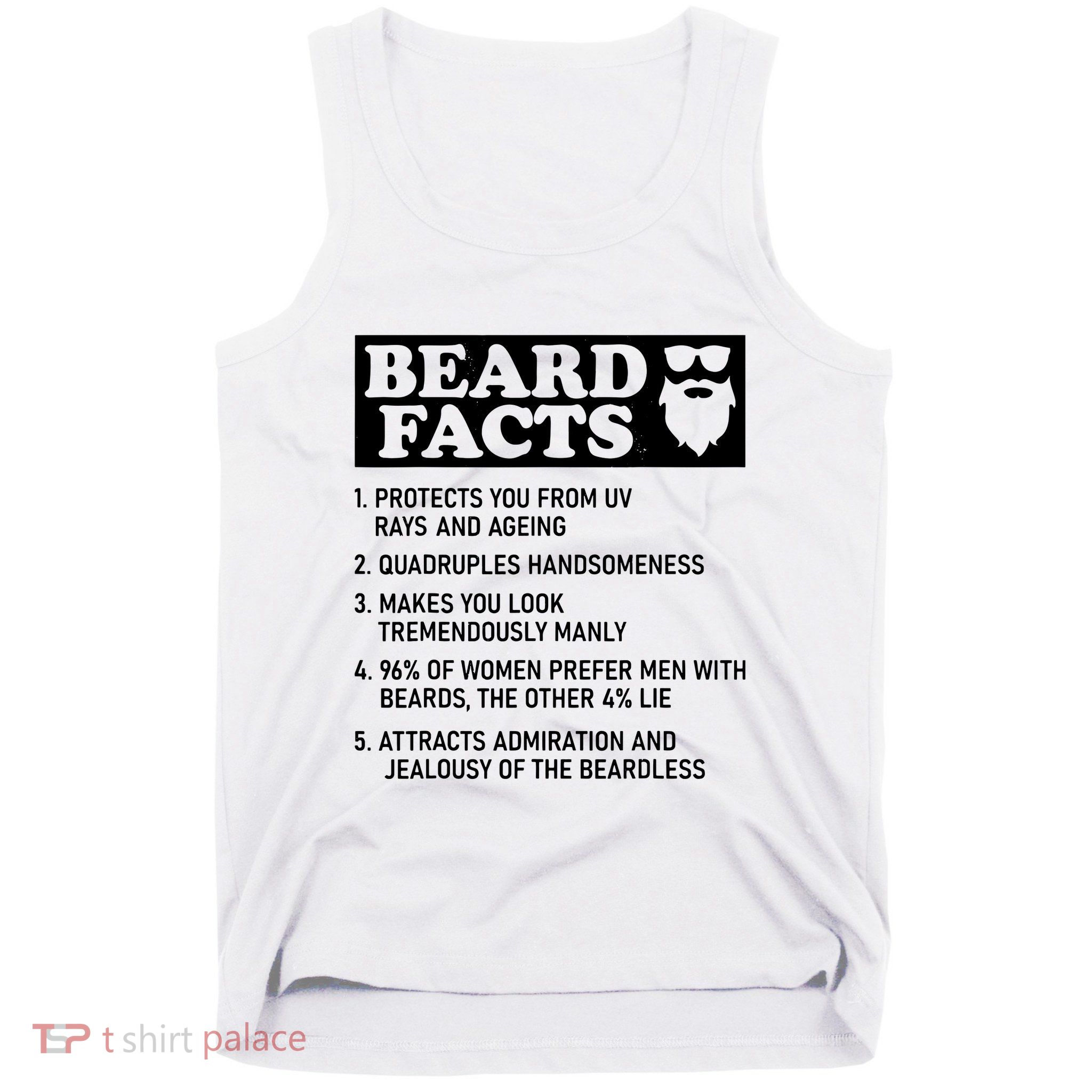 Funny Beard Facts Protects Ageing Makes Manly Bearded Dad Tank Top