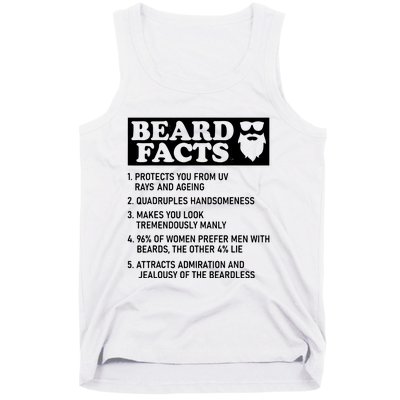 Funny Beard Facts Protects Ageing Makes Manly Bearded Dad Tank Top