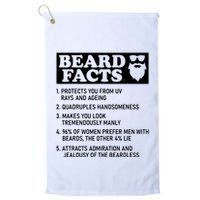 Funny Beard Facts Protects Ageing Makes Manly Bearded Dad Golf Towel