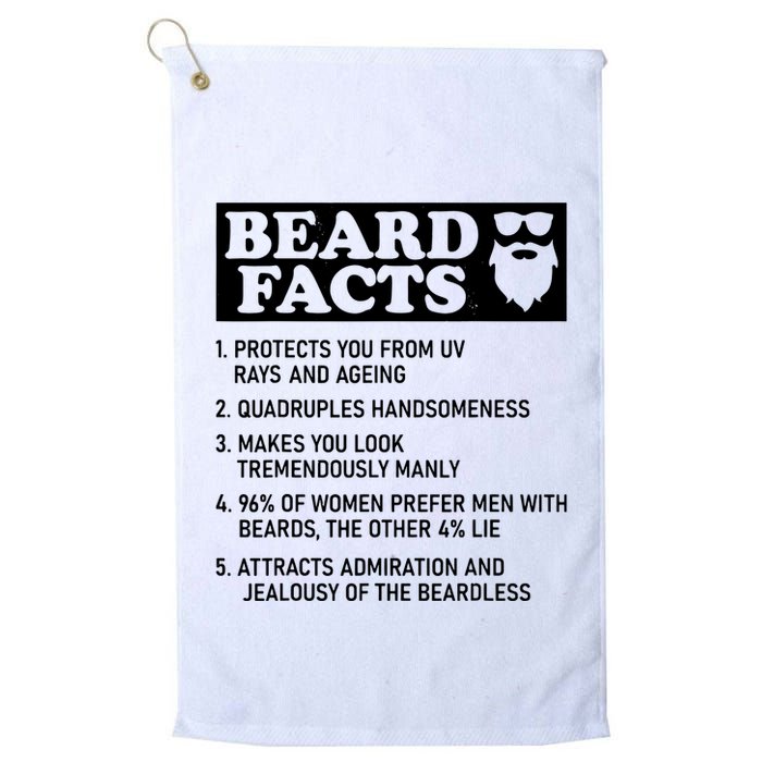 Funny Beard Facts Protects Ageing Makes Manly Bearded Dad Golf Towel