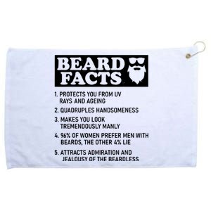 Funny Beard Facts Protects Ageing Makes Manly Bearded Dad Grommeted Golf Towel