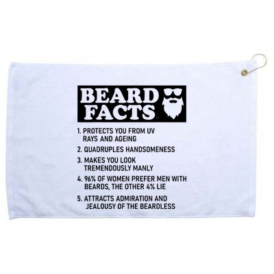 Funny Beard Facts Protects Ageing Makes Manly Bearded Dad Grommeted Golf Towel