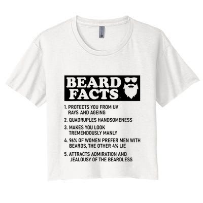 Funny Beard Facts Protects Ageing Makes Manly Bearded Dad Crop Top