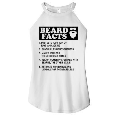 Funny Beard Facts Protects Ageing Makes Manly Bearded Dad Women's Perfect Tri Rocker Tank