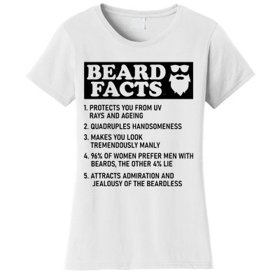 Funny Beard Facts Protects Ageing Makes Manly Bearded Dad Women's T-Shirt