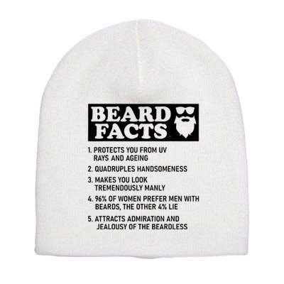 Funny Beard Facts Protects Ageing Makes Manly Bearded Dad Short Acrylic Beanie