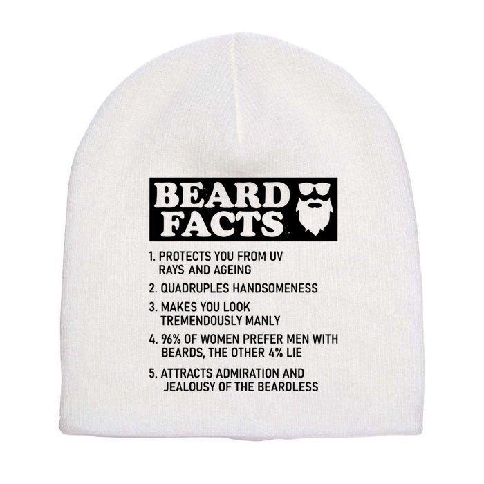 Funny Beard Facts Protects Ageing Makes Manly Bearded Dad Short Acrylic Beanie