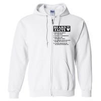 Funny Beard Facts Protects Ageing Makes Manly Bearded Dad Full Zip Hoodie