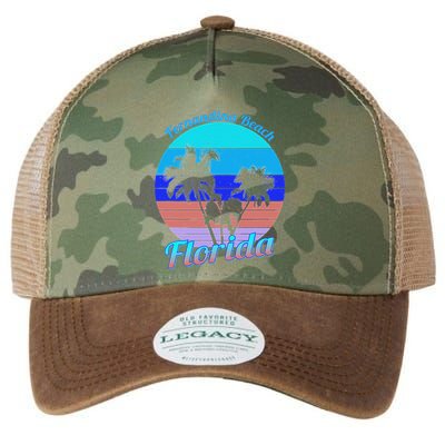 Fernandina Beach Florida Retro Tropical Palm Trees Vacation Legacy Tie Dye Trucker Hat