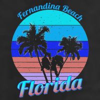 Fernandina Beach Florida Retro Tropical Palm Trees Vacation Adult Drive Performance Visor