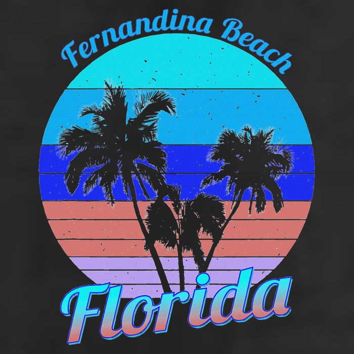 Fernandina Beach Florida Retro Tropical Palm Trees Vacation Adult Drive Performance Visor