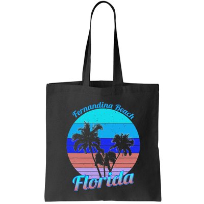 Fernandina Beach Florida Retro Tropical Palm Trees Vacation Bag