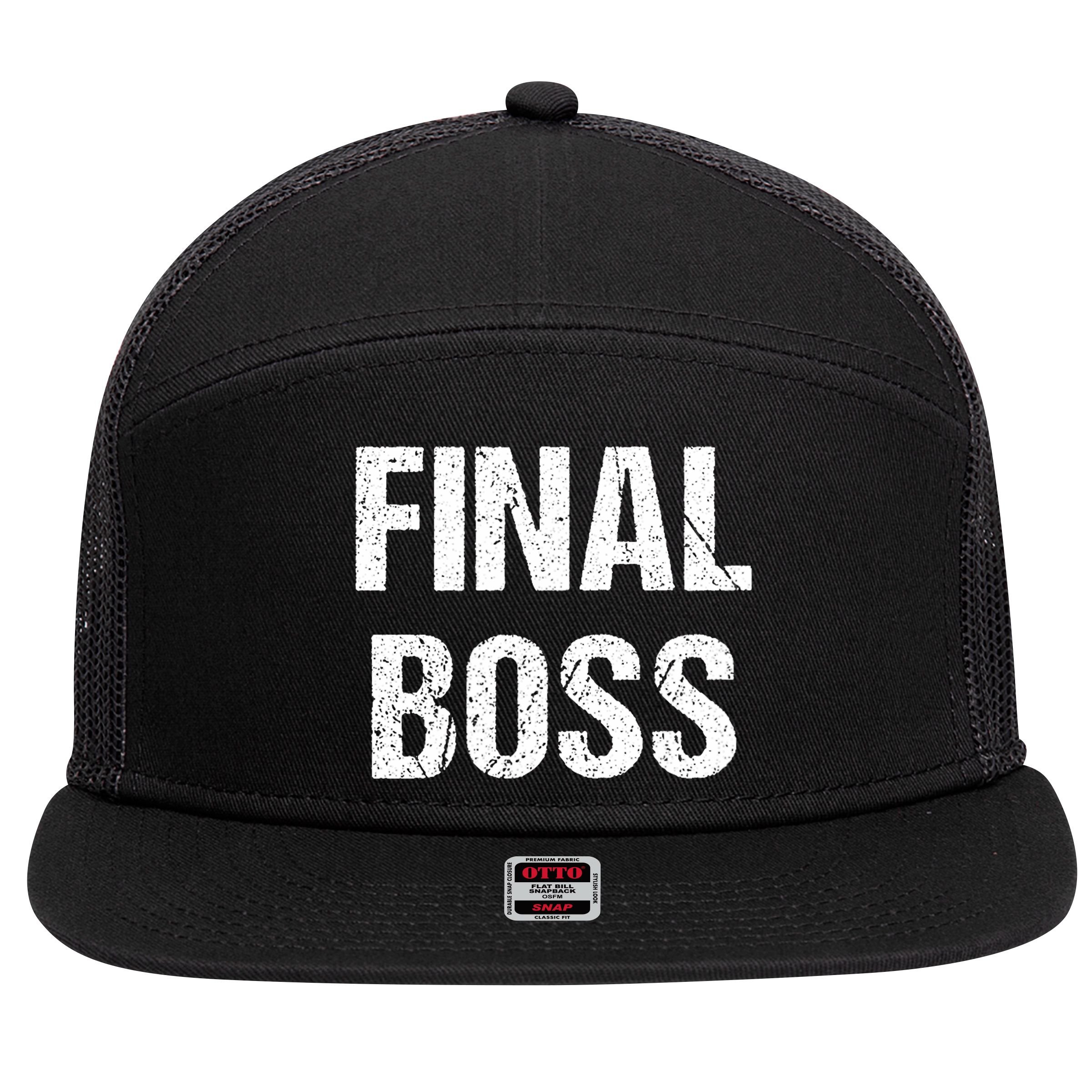 Final Boss 7 Panel Mesh Trucker Snapback Hat