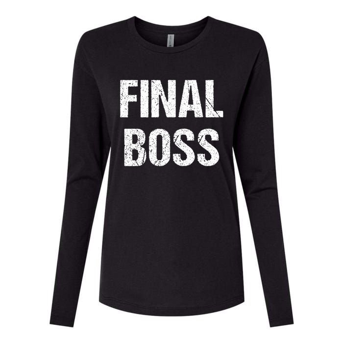 Final Boss Womens Cotton Relaxed Long Sleeve T-Shirt