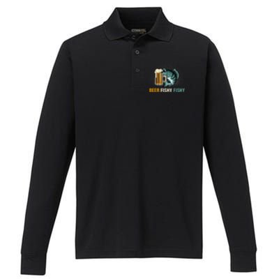 Funny Beer Fishy Fishy Fishing Father's Day Gift Performance Long Sleeve Polo