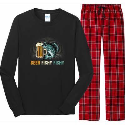 Funny Beer Fishy Fishy Fishing Father's Day Gift Long Sleeve Pajama Set