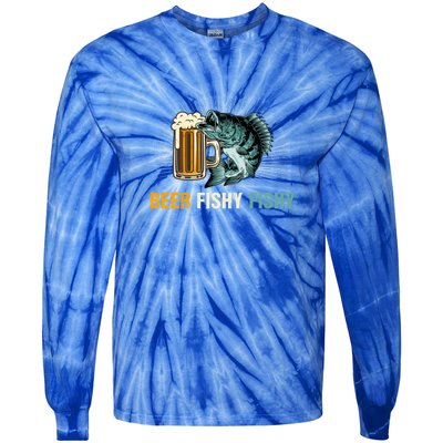 Funny Beer Fishy Fishy Fishing Father's Day Gift Tie-Dye Long Sleeve Shirt