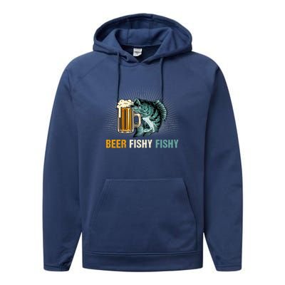 Funny Beer Fishy Fishy Fishing Father's Day Gift Performance Fleece Hoodie