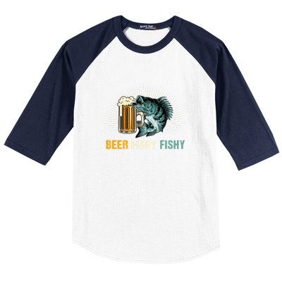 Funny Beer Fishy Fishy Fishing Father's Day Gift Baseball Sleeve Shirt