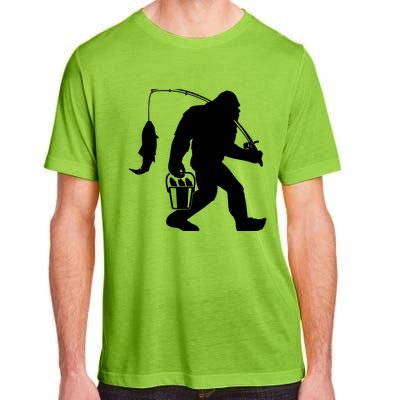 Funny Bigfoot Fishing Sasquatch Gift Adult ChromaSoft Performance T-Shirt