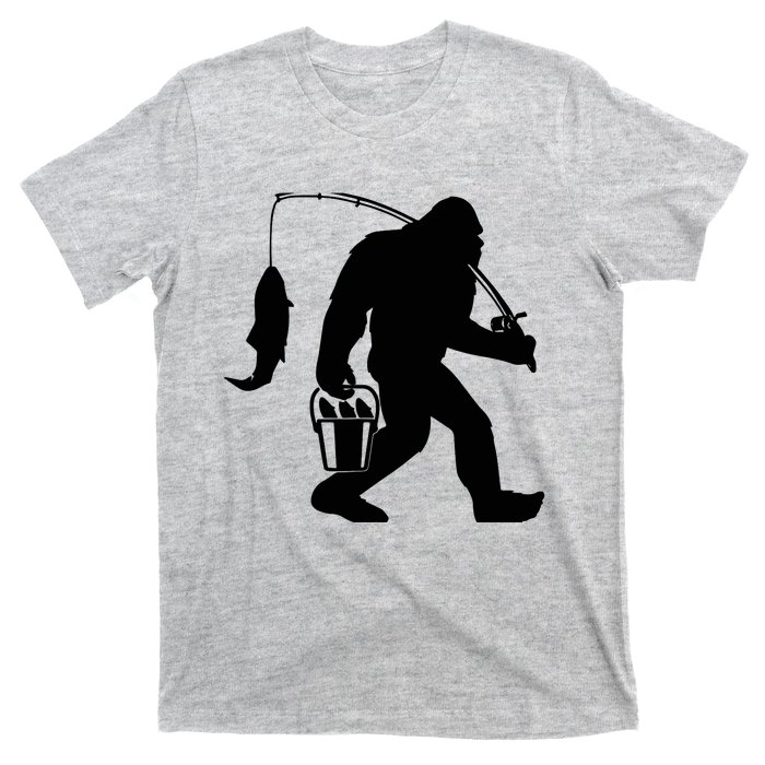 Funny Bigfoot Fishing Sasquatch Gift T-Shirt