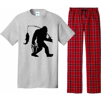 Funny Bigfoot Fishing Sasquatch Gift Pajama Set