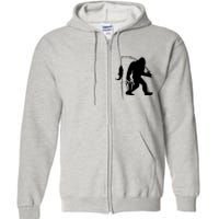 Funny Bigfoot Fishing Sasquatch Gift Full Zip Hoodie