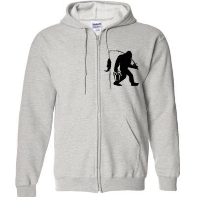 Funny Bigfoot Fishing Sasquatch Gift Full Zip Hoodie