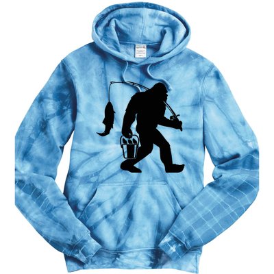 Funny Bigfoot Fishing Sasquatch Gift Tie Dye Hoodie