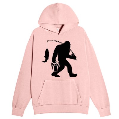 Funny Bigfoot Fishing Sasquatch Gift Urban Pullover Hoodie