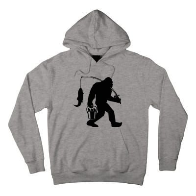 Funny Bigfoot Fishing Sasquatch Gift Tall Hoodie