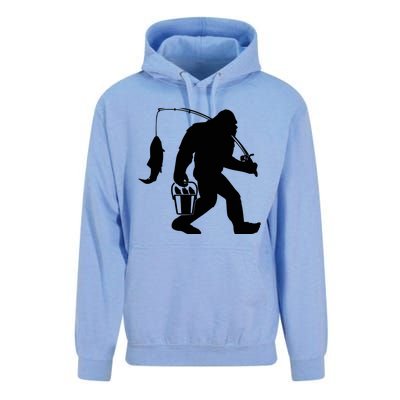 Funny Bigfoot Fishing Sasquatch Gift Unisex Surf Hoodie