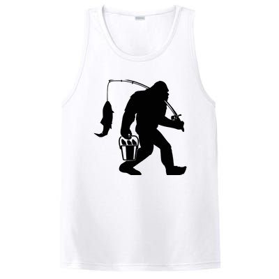 Funny Bigfoot Fishing Sasquatch Gift PosiCharge Competitor Tank