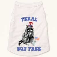 Feral But Free 4th Of July Raccoon Independence Day Doggie Tank