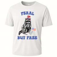 Feral But Free 4th Of July Raccoon Independence Day Performance Shirt
