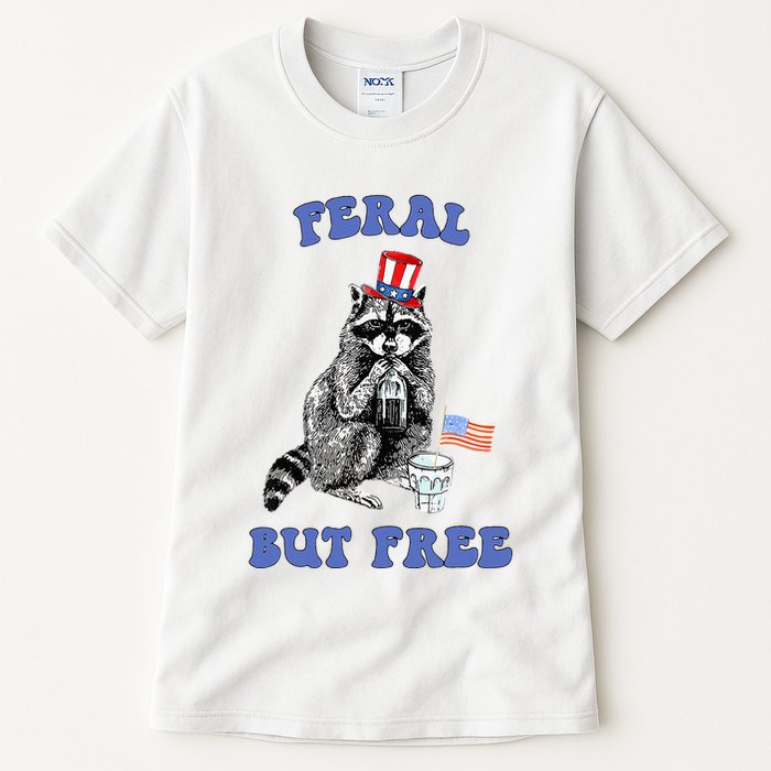 Feral But Free 4th Of July Raccoon Independence Day Tall T-Shirt