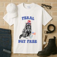 Feral But Free 4th Of July Raccoon Independence Day Tall T-Shirt