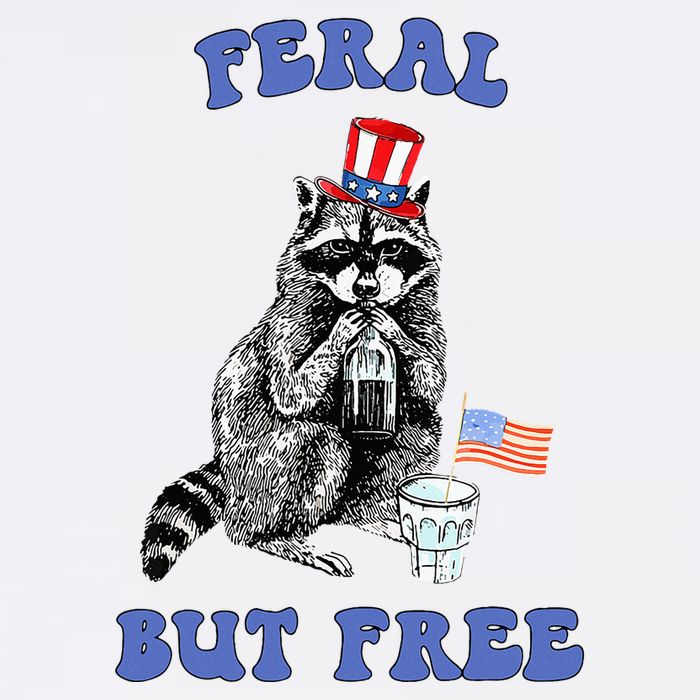 Feral But Free 4th Of July Raccoon Independence Day Sustainable Bucket Hat